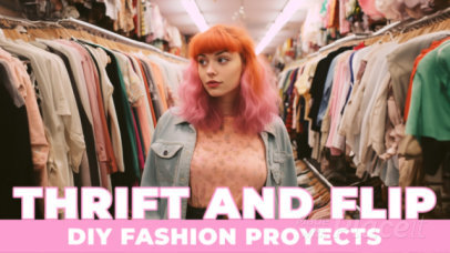 Intro Video Creator Featuring a Thrift Theme for a DIY Fashion Channel