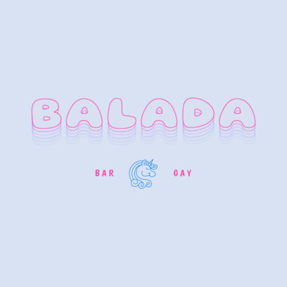 Online Logo Template for a Gay Bar Featuring a Unicorn Icon