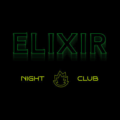 Nightclub Logo Creator Featuring a Flame Graphic