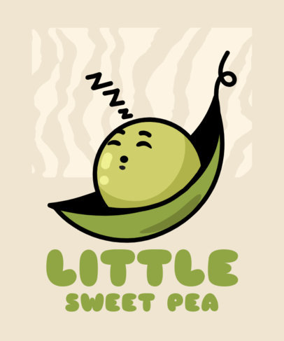 T-Shirt Design Maker Featuring a Cute Sleepy Pea Graphic 6553a