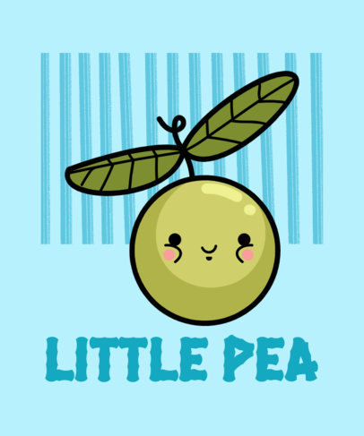 T-Shirt Design Template Featuring a Little Pea-Themed Quote