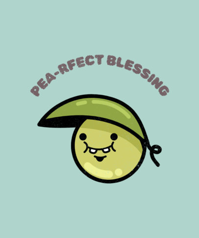 Kawaii T-Shirt Design Generator for Pea Enthusiasts and a Cartoonish Graphic