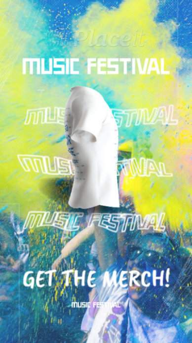 Video of a 3D Spinning T-Shirt to Promote a Music Fest Merch