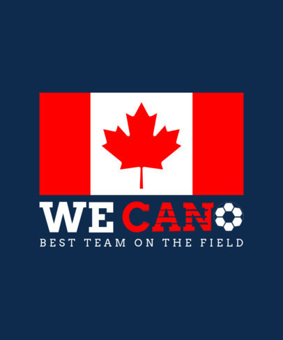 T-Shirt Design Generator Featuring an Inspired World Cup Theme and a Canadian Flag
