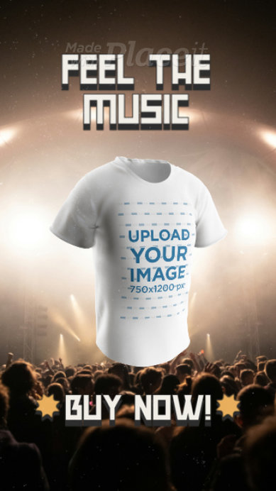 Promotional Video Featuring a Round-Neck T-Shirt for a Music Festival