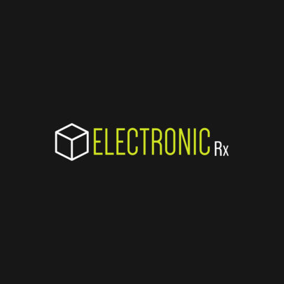 Logo Generator with a Cube Icon for an Electronic Repair Shop