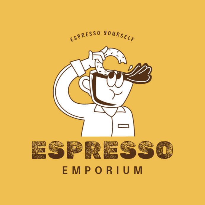 Online Logo Maker Featuring a Cartoonish Character for a Coffee Shop