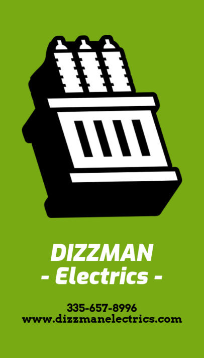 Business Card Maker with Electrical Transformer Icon 