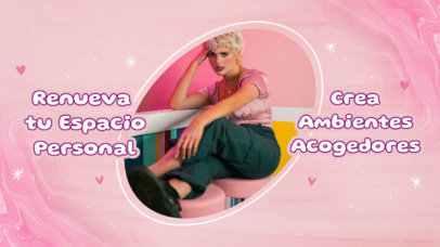 YouTube Thumbnail Template with a Girly Background for a Room Renovation Tips Vlog 6560h