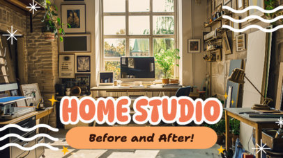 YouTube Thumbnail Creator for a Before and After Home Studio Renovation Vlog
