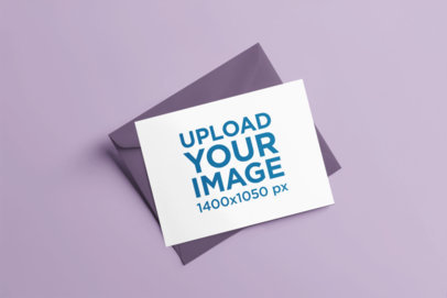 Mockup of an AI-Generated Greeting Card Placed Over an Envelope