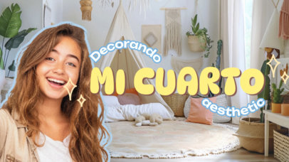 YouTube Thumbnail Template for a Bedroom Aesthetic Makeover