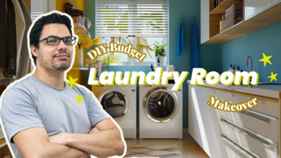 YouTube Thumbnail Template for a Budget DIY Laundry Room Makeover 6556i