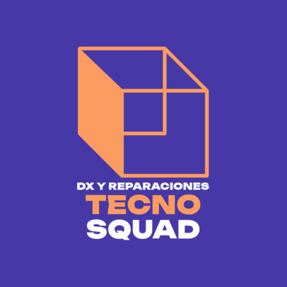 Online Logo Maker with a Cube Graphic for a Tech Repair Service