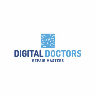 Electronic Repairment Store Logo Creator with Illustrated Circuits