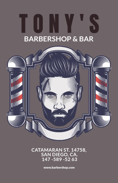 Flyer Template for a Barber Shop Blue Theme