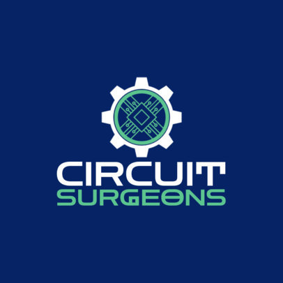 Logo Generator Featuring a Gear with Circuits for an Electronic Repair Shop