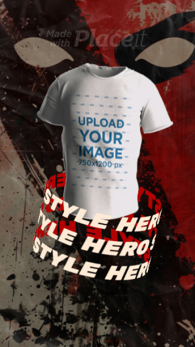 3D Round-Neck T-Shirt Video Featuring an Irreverent Superhero-Themed Collection