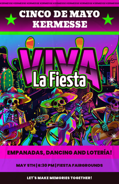 Flyer Design Creator With a Colorful Style for Cinco de Mayo