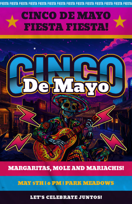 Flyer Design Template for a May 5 Kermesse Party