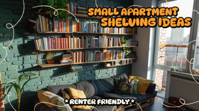 Furniture Makeover YouTube Thumbnail Template for Shelving Ideas 6557g