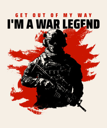 T-Shirt Design Creator With a War Quote for Shooters' Gaming Players 6741k-6574