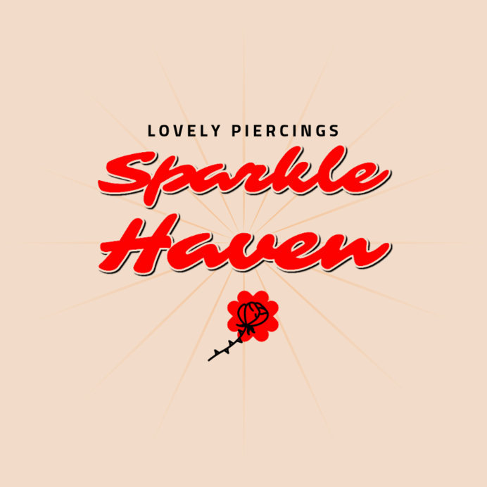 Piercing Studio Logo Maker Featuring a Rose Graphic