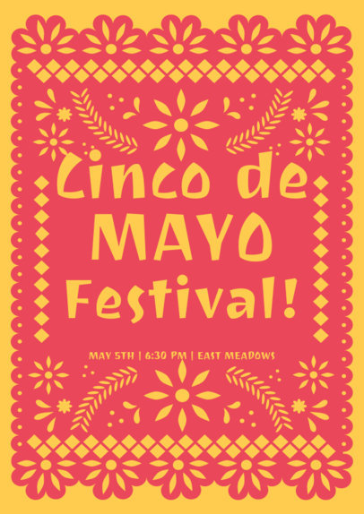 Flyer Design Template to Promote a Cinco de Mayo Fest Event 4838h-6545