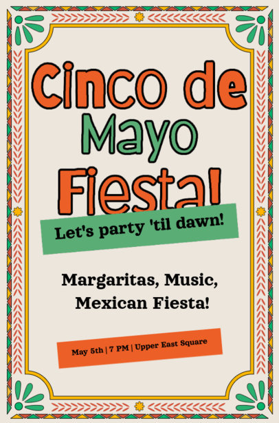 Online Flyer Design Maker Featuring a Cinco de Mayo-Themed Event 6548b-6545