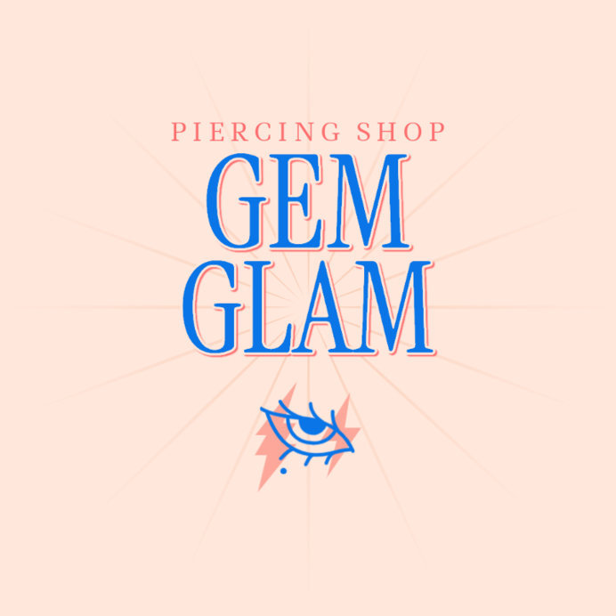 Piercing Shop Logo Creator Featuring an Eye Symbol