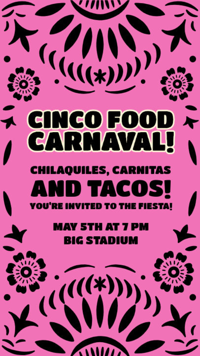Instagram Story Maker Featuring a Cinco de Mayo Fiesta Announcement
