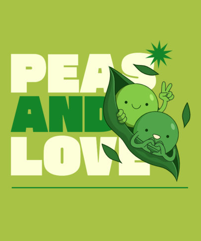 T-Shirt Design Creator Featuring a Funny Peas Quote and a Cartoonish Graphic
