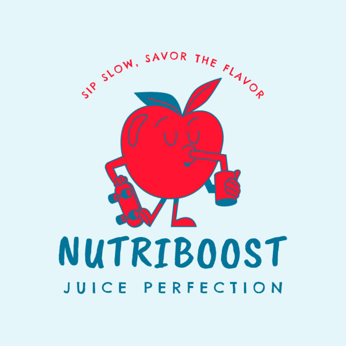 Juice Bar Logo Template Featuring a Cartoonish Apple 