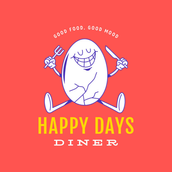 Logo Maker for a Restaurant Featuring a Smiling Cracked Egg Cartoon