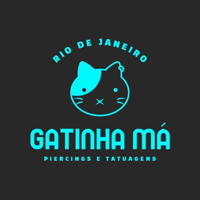 Piercing and Tattoo Studio Logo Generator Featuring a Kitty Graphic and a Girly Style