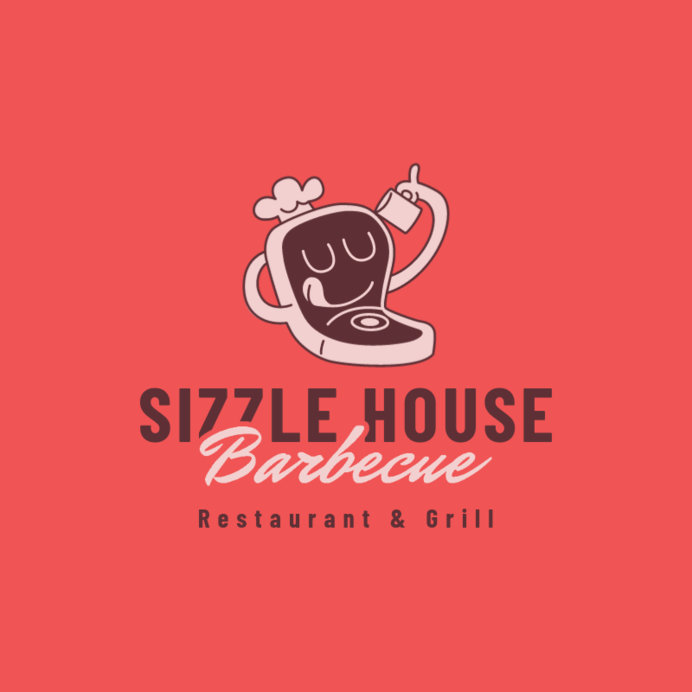 Restaurant and Grill Logo Generator with a Funny Steak Cartoon