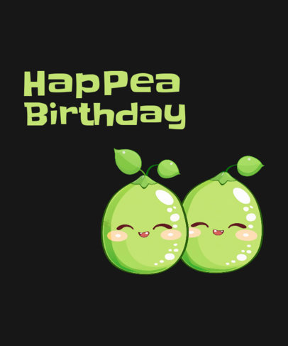 Birthday T-Shirt Design Maker Featuring Cartoonish Pea Graphics