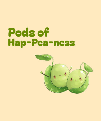 Happiness T-Shirt Design Generator With Pea-Pod Graphics 6554f