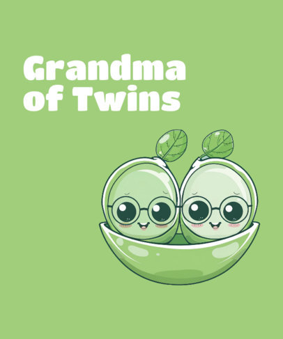 Pea-Themed T-Shirt Design Template With a Sweet Quote