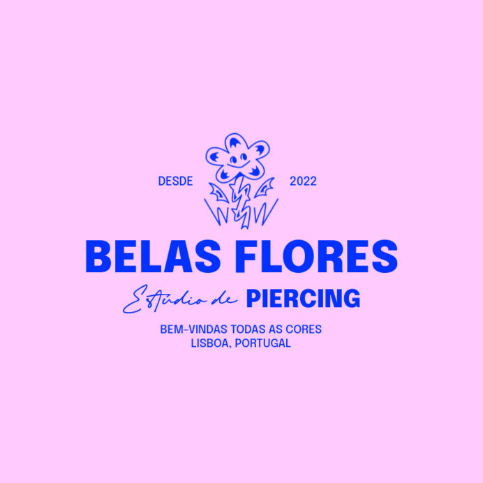 Logo Creator with a Smiling Flower Cartoon for a Piercing Studio
