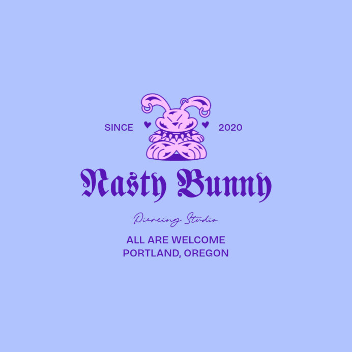 Placeit - Piercing Studio Logo Creator Featuring a Bizarre Bunny ...