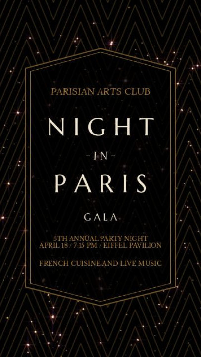 Instagram Story Video Generator for an Arts Club's Elegant Gala Invitation 