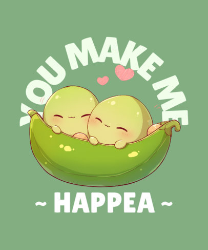 T-Shirt Design Maker Featuring Cute Cartoonish Peas