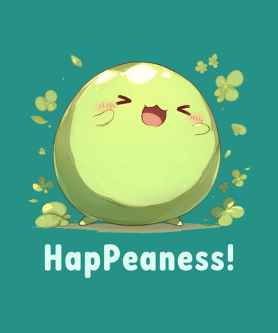 T-Shirt Design Creator With a Kawaii-Themed Pea-Pod Illustration