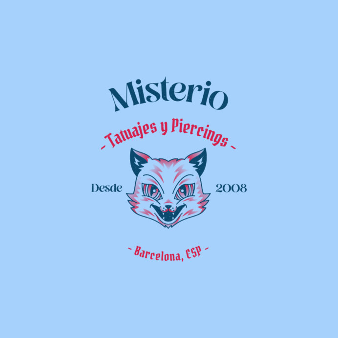 Logo Generator for a Piercing and Tattoo Studio Featuring a Cat Graphic