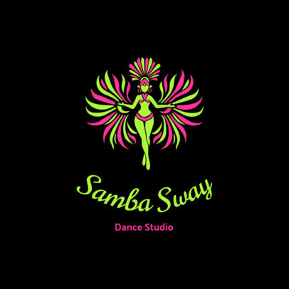 Online Logo Maker for a Dance Studio Featuring a Colorful Dancer
