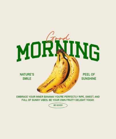 T-Shirt Design Template Featuring Bananas and a Funny Quote