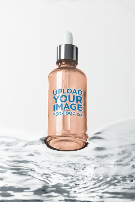 Mockup of a Serum Dropper Standing Over Water