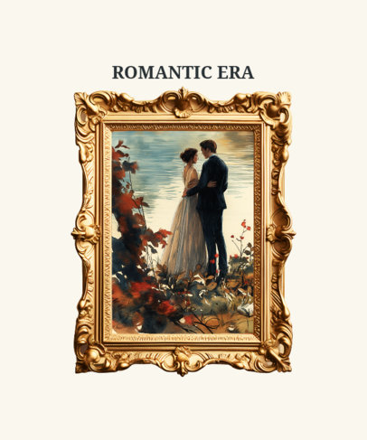 Regency Era T-Shirt Design Template for Historical Romance Enthusiasts