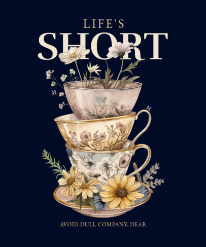 T-Shirt Design Template With a Quote Inspired by a Historical Romance TV Show